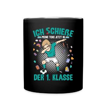 Schulkind Schultüte Einschulung 1. Klasse - Tasse einfarbig - Schwarz - Vorne