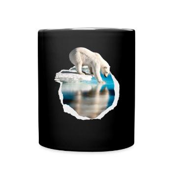 Ein weisses polar Bär auf der Eisscholle weiss Bär - Tasse einfarbig - Schwarz - Vorne