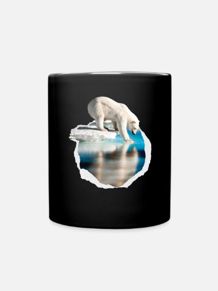 Un ours polaire blanc sur la banquise ours blanc - Mug uni - noir