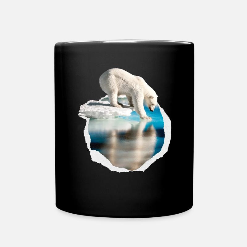 Ein weisses polar Bär auf der Eisscholle weiss Bär - Tasse einfarbig - Schwarz