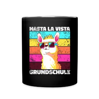 Hasta La Vista Grundschule 5. KLasse Lama Alpaka - Tasse einfarbig - Schwarz - Vorne
