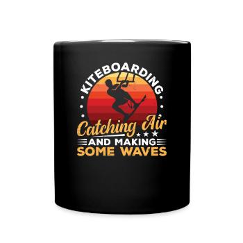 Kitesurf Catch Air Kiteboarder Kitesurfer - Mug uni - noir - Devant