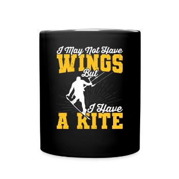 Kiteboarder Ich Habe Einen Kitesurfer Kitesurfen - Tasse einfarbig - Schwarz - Vorne