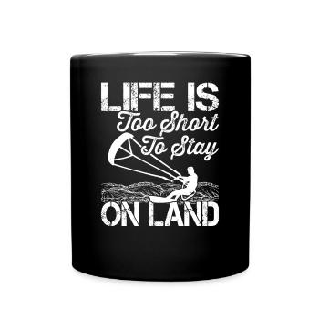 Kiteboarders Stay On Land Kitesurfers Surfing - Full Colour Mug - black - Front