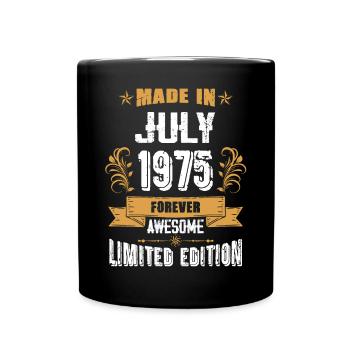 July 1975 Vintage Vintage Birthday - Full Colour Mug - black - Front