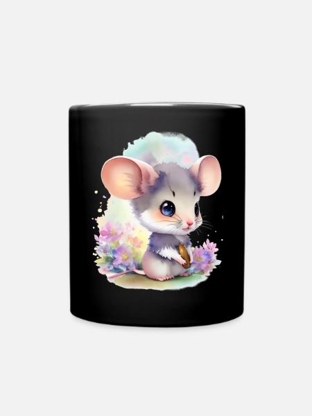 Süße Maus - Tasse einfarbig - Schwarz