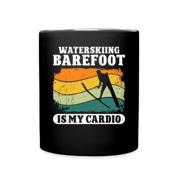 Le ski nautique pieds nus est mon cardio - Mug uni - noir - Devant