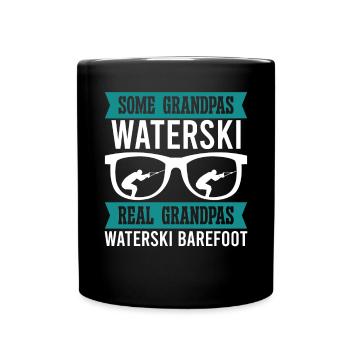 Barefoot Waterskiing Grandpa - Full Colour Mug - black - Front
