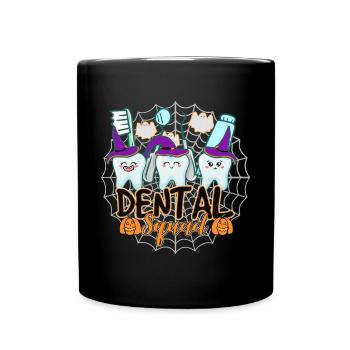 Zahn Zähne Zahnarzt Zahnmedizinische Angestellte - Tasse einfarbig - Schwarz - Vorne