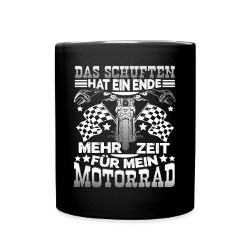 Motorrad Rente Das Schuften hat ein Ende - Tasse einfarbig - Schwarz - Vorne