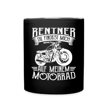 Motorradfahrer Biker Motorrad - Tasse einfarbig - Schwarz - Vorne