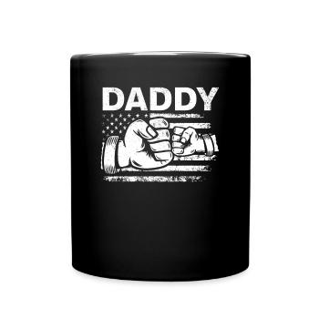 Daddy Fathers Day USA Flag - Father's Day Ideas - Full Colour Mug - black - Front