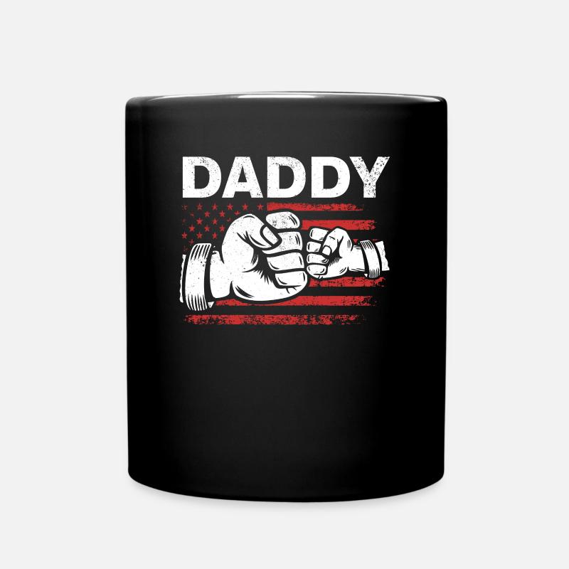 Daddy Fathers Day USA Flag Daddy Happy Fathers Day - Tasse einfarbig - Schwarz