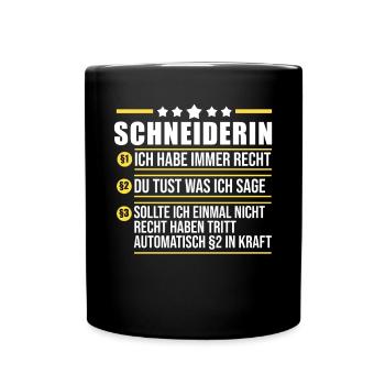 Näher Schneiderin - Tasse einfarbig - Schwarz - Vorne