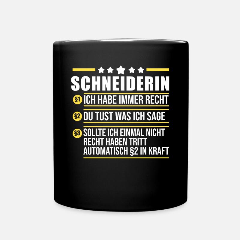 Näher Schneiderin - Tasse einfarbig - Schwarz