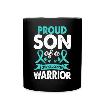 Fils d’un guerrier du cancer du col de l’utérus - Mug uni - noir - Devant