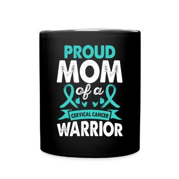 Mère d’un guerrier cervical - Mug uni - noir - Devant