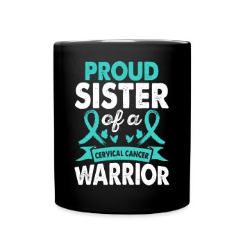 Soeur du guerrier cervical - Mug uni - noir - Devant