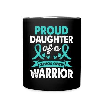 Fille du guerrier du cancer du col de l’utérus - Mug uni - noir - Devant