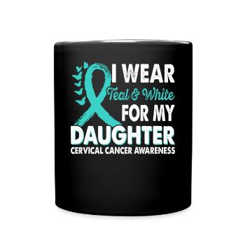 Portez du bleu sarcelle et du blanc pour prendre conscience de la - Mug uni - noir - Devant
