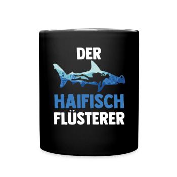 Fische Haifisch - Tasse einfarbig - Schwarz - Vorne