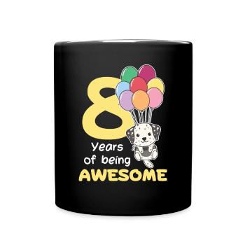 Dalmatians for 8th birthday children eight years old - Full Colour Mug - black - Front
