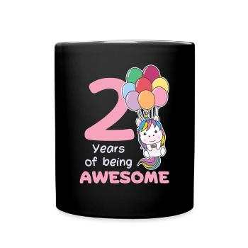 Licorne pour les enfants de 2e anniversaire de deux ans - Mug uni - noir - Devant