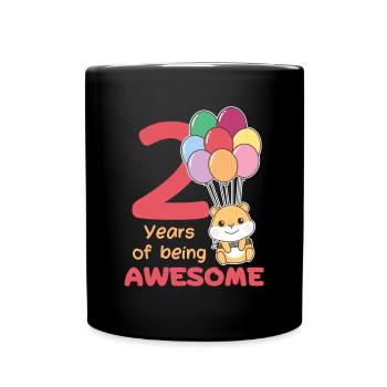 Hamster pour les enfants de 2e anniversaire de deux ans - Mug uni - noir - Devant
