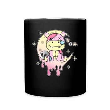 Kawaii Gothic Hippo Pastel Gothic Goth - Full Colour Mug - black - Front