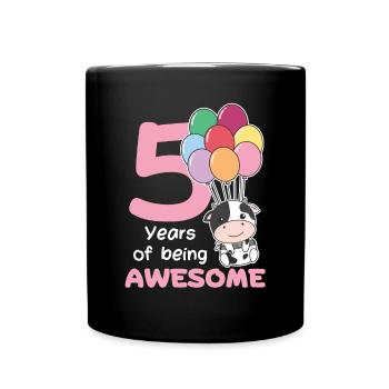 Vache pour les enfants de 5 ans - Mug uni - noir - Devant