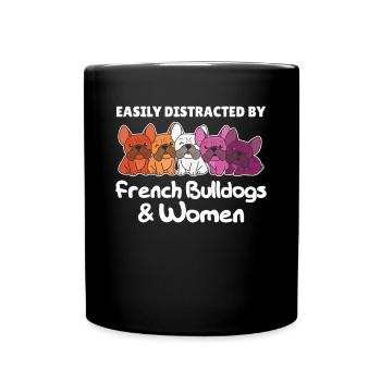 Lesbian Flag Pride LGBTQ Mignon Bouledogue Français - Mug uni - noir - Devant