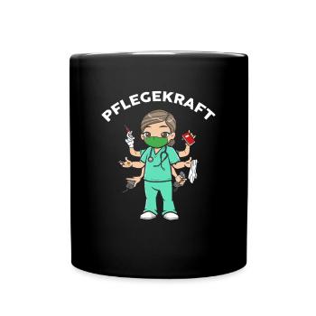 Six-armed caregiver geriatric nurse geriatric care - Full Colour Mug - black - Front