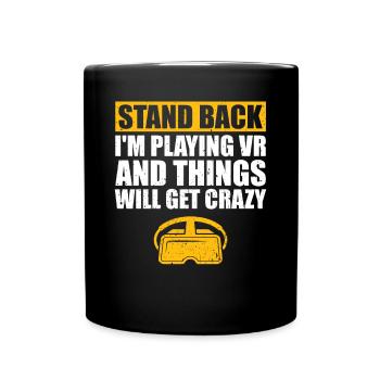 Virtual Reality VR Geschenk - Tasse einfarbig - Schwarz - Vorne