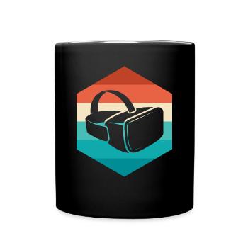 Virtual Reality VR Geschenk - Tasse einfarbig - Schwarz - Vorne