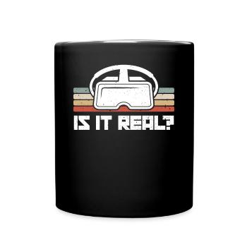 Virtual Reality VR Geschenk - Tasse einfarbig - Schwarz - Vorne