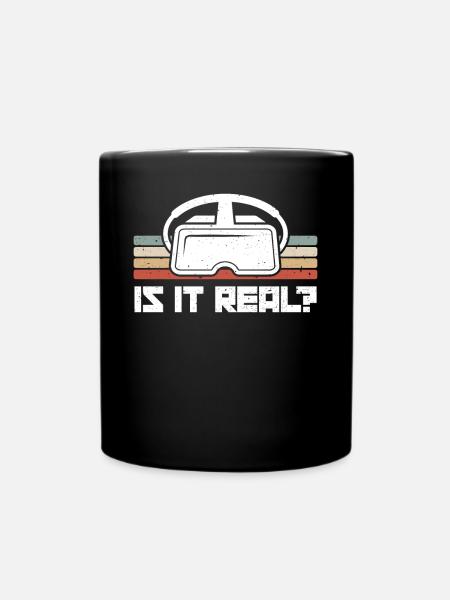 Virtual Reality VR Geschenk - Tasse einfarbig - Schwarz