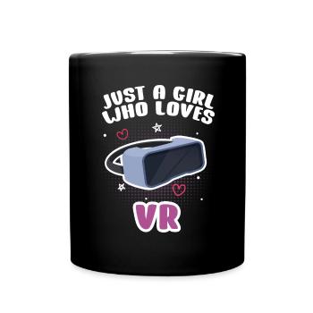 Virtual Reality VR Geschenk - Tasse einfarbig - Schwarz - Vorne