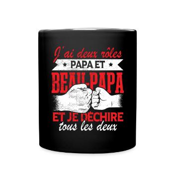 Cadeau Beau-Papa Beau-Père Fête des Pères Famille - Mug uni - noir - Devant