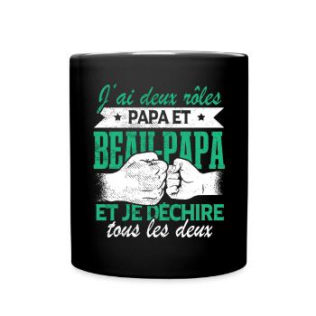 Papa Et Beau Papa Fête des Pères - Mug uni - noir - Devant