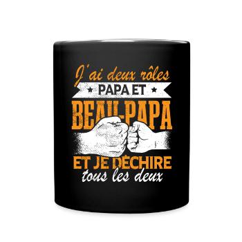 Papa Et Beau-Papa - Mug uni - noir - Devant