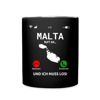 Malta Urlaub Design Mittelmeer Insel Reise Malta - Tasse einfarbig - Schwarz - Vorne