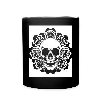 Horror Skull Skull Art Skull Gothic Heavy Metal - Full Colour Mug - black - Front