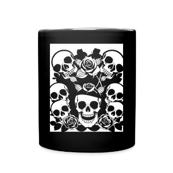 Horror Skull Skull Art Skull Gothic Heavy Metal - Full Colour Mug - black - Front