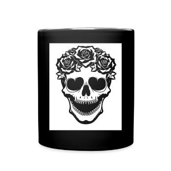 Horror Skull Skull Art Skull Gothic Heavy Metal - Full Colour Mug - black - Front