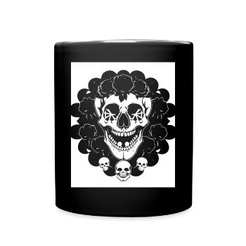 Horror Skull Skull Art Skull Gothic Heavy Metal - Full Colour Mug - black - Front