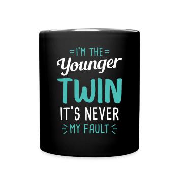 I M THE YOUNGER TWIN IT S NEVER MY FAULT - Tasse einfarbig - Schwarz - Vorne