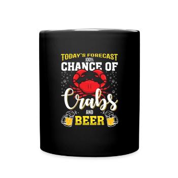 Crab Eating Crabs Lover Lobster Crabbing Seafood - Full Colour Mug - black - Front