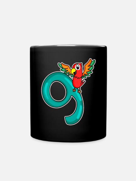 9 Geburtstag 9 Jahre alt mit Tier Motiv - neun - Tasse einfarbig - Schwarz