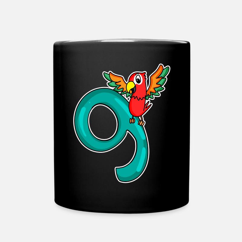 9 Geburtstag 9 Jahre alt mit Tier Motiv - neun - Tasse einfarbig - Schwarz