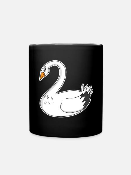 Schwan - Tasse einfarbig - Schwarz